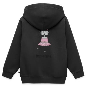 TANZ DAS LEBEN - Charlotte - Kinder Premium Organic Zip Hoodie - Schwarz - Hinten - AI Model Kid Male (0cm)