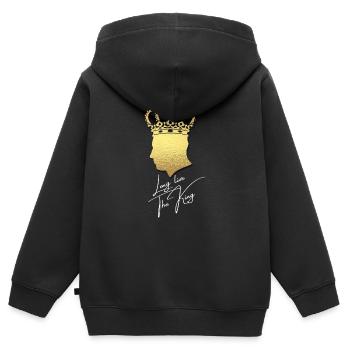 Couronnement du roi britannique Charles Angleterre Drapeau - Sweat Premium à capuche zippé enfant bio - noir - Dos - AI Model Kid Male (0cm)