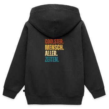 Coolster Mensch aller Zeiten Lustiges Geschenk - Kinder Premium Organic Zip Hoodie - Schwarz - Hinten - AI Model Kid Male (0cm)