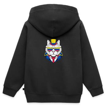 Colombie - Sweat Premium à capuche zippé enfant bio - noir - Dos - AI Model Kid Male (0cm)
