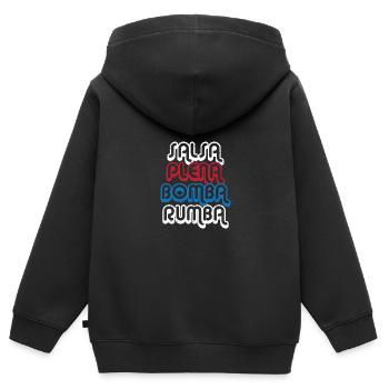 Danseuse de salsa Danseuse - Sweat Premium à capuche zippé enfant bio - noir - Dos - AI Model Kid Male (0cm)