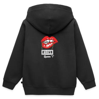 Sternzeichen Widder - Kinder Premium Organic Zip Hoodie - Schwarz - Hinten - AI Model Kid Male (0cm)