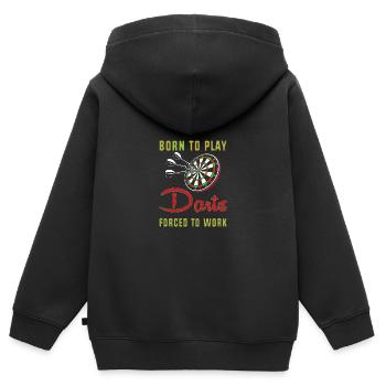 Dart Dartboard Dartpfeil - Kinder Premium Organic Zip Hoodie - Schwarz - Hinten - AI Model Kid Male (0cm)
