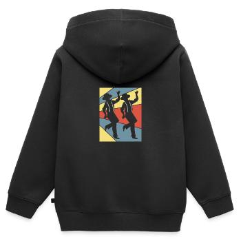 Stepptanz Tanzlehrer Tänzer Tänzerin - Kinder Premium Organic Zip Hoodie - Schwarz - Hinten - AI Model Kid Male (0cm)