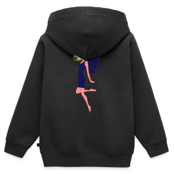 (elfe) - Kinder Premium Organic Zip Hoodie - Schwarz - Hinten - AI Model Kid Male (0cm)