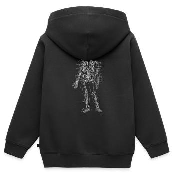 squelette grand, blanc, d’un point de vue médical - Sweat Premium à capuche zippé enfant bio - noir - Dos - AI Model Kid Male (0cm)