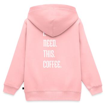addicted gift idea coffee cup - Kinder Premium Organic Zip Hoodie - Rosa - Hinten - AI Model Kid Female (0cm)