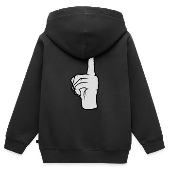 Pointez du doigt vers le haut - Sweat Premium à capuche zippé enfant bio - noir - Dos - AI Model Kid Male (0cm)