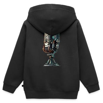 Mikrofon - Kinder Premium Organic Zip Hoodie - Schwarz - Hinten - AI Model Kid Male (0cm)