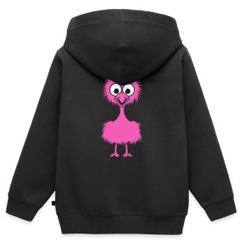 Strauß - Kinder Premium Organic Zip Hoodie - Schwarz - Hinten - AI Model Kid Male (0cm)
