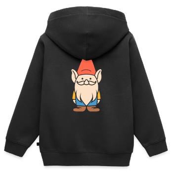 nain - Sweat Premium à capuche zippé enfant bio - noir - Dos - AI Model Kid Male (0cm)