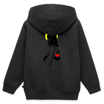 Maria - Sweat Premium à capuche zippé enfant bio - noir - Dos - AI Model Kid Male (0cm)