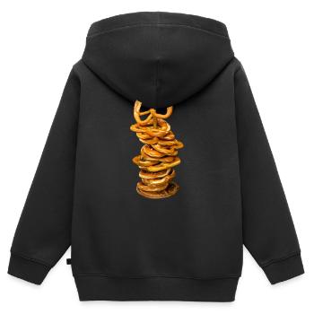 brot broetchen crossaint baecker baguette bread bu - Kinder Premium Organic Zip Hoodie - Schwarz - Hinten - AI Model Kid Male (0cm)