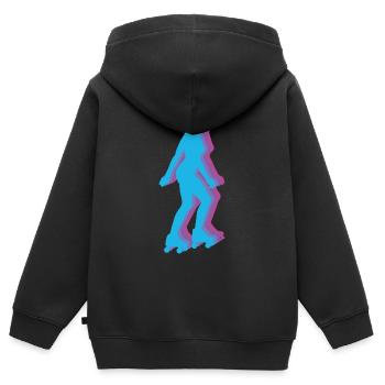 Roller Patinage Vintage Filles Roller Skates - Sweat Premium à capuche zippé enfant bio - noir - Dos - AI Model Kid Male (0cm)