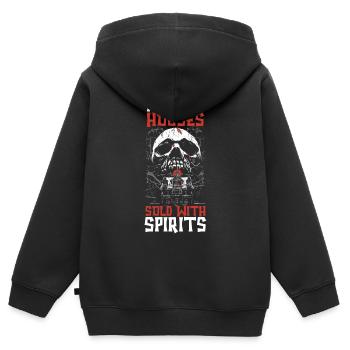 Maisons hantées vendues avec Ghosts Realtor Hello - Sweat Premium à capuche zippé enfant bio - noir - Dos - AI Model Kid Male (0cm)