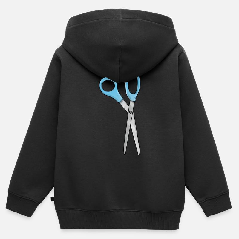 Schere - Kinder Premium Organic Zip Hoodie - Schwarz