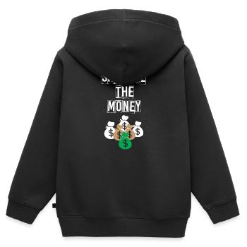 Show Money Design für gut verdienende Berufstätige - Kinder Premium Organic Zip Hoodie - Schwarz - Hinten - AI Model Kid Male (0cm)