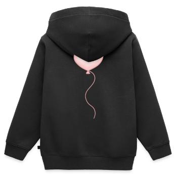 Luftballon Herz rosa pastell - Kinder Premium Organic Zip Hoodie - Schwarz - Hinten - AI Model Kid Male (0cm)