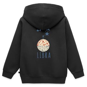 La constellation de la Balance - Sweat Premium à capuche zippé enfant bio - noir - Dos - AI Model Kid Male (0cm)