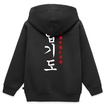 Hapkido-Kampfkunst-Geschenk - Kinder Premium Organic Zip Hoodie - Schwarz - Hinten - AI Model Kid Male (0cm)