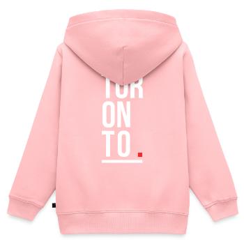 Toronto Canadian City Logo-Design - Kinder Premium Organic Zip Hoodie - Rosa - Hinten - AI Model Kid Female (0cm)