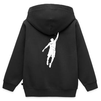 Heart Dunk - Sweat Premium à capuche zippé enfant bio - noir - Dos - AI Model Kid Male (0cm)