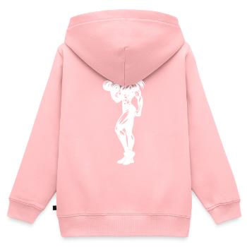 Bodybuilder Frau Fitness - Kinder Premium Organic Zip Hoodie - Rosa - Hinten - AI Model Kid Female (0cm)