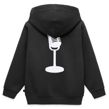 Mikrofon - Kinder Premium Organic Zip Hoodie - Schwarz - Hinten - AI Model Kid Male (0cm)