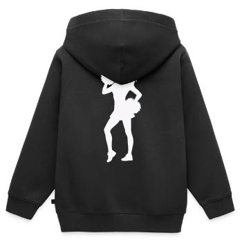 Cheerleader Silhouette mit Pompons - Kinder Premium Organic Zip Hoodie - Schwarz - Hinten - AI Model Kid Male (0cm)