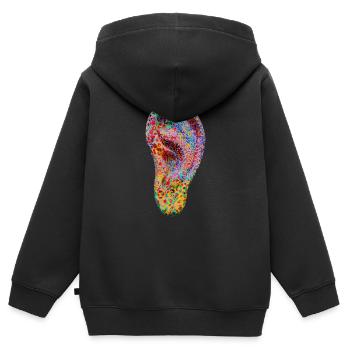 ear - Kids Premium Organic Zip-up Hoodie - black - Back - AI Model Kid Male (0cm)