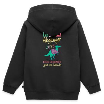 Kinder Kita Abgänger 2023 Dinosaurier Schulkind - Kinder Premium Organic Zip Hoodie - Schwarz - Hinten - AI Model Kid Male (0cm)