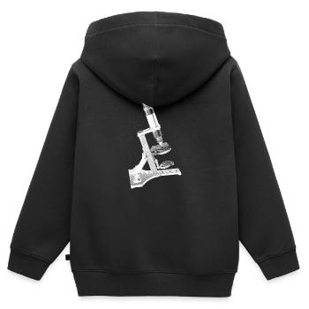 Microscope - Sweat Premium à capuche zippé enfant bio - noir - Dos - AI Model Kid Male (0cm)