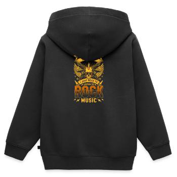 Rocker Hardrock Gitarre Sänger - Kinder Premium Organic Zip Hoodie - Schwarz - Hinten - AI Model Kid Male (0cm)