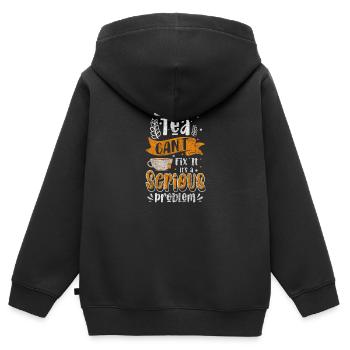 Teeliebhaber Erholung Teekanne - Kinder Premium Organic Zip Hoodie - Schwarz - Hinten - AI Model Kid Male (0cm)