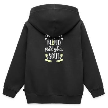 Yoga Om Meditieren Achtsamkeit - Kinder Premium Organic Zip Hoodie - Schwarz - Hinten - AI Model Kid Male (0cm)
