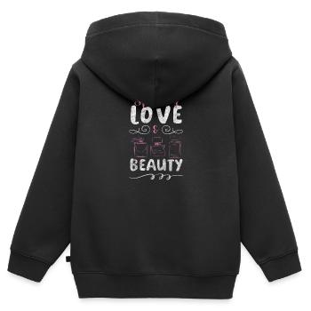 Entretien des flacons de parfum Parfumerie - Sweat Premium à capuche zippé enfant bio - noir - Dos - AI Model Kid Male (0cm)