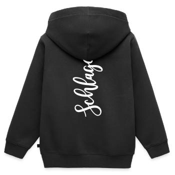 Schlager - Kinder Premium Organic Zip Hoodie - Schwarz - Hinten - AI Model Kid Male (0cm)