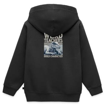 Weird Teachers Build Character Appreciation - Kinder Premium Organic Zip Hoodie - Schwarz - Hinten - AI Model Kid Male (0cm)