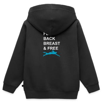 Nager - Sweat Premium à capuche zippé enfant bio - noir - Dos - AI Model Kid Male (0cm)