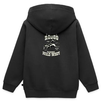 Wild West Rodeo - Sweat Premium à capuche zippé enfant bio - noir - Dos - AI Model Kid Male (0cm)