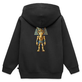 Pharaon - Sweat Premium à capuche zippé enfant bio - noir - Dos - AI Model Kid Male (0cm)