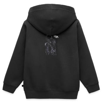 Schwarzweiss-Manga-Anime-Charakter - Kinder Premium Organic Zip Hoodie - Schwarz - Hinten - AI Model Kid Male (0cm)
