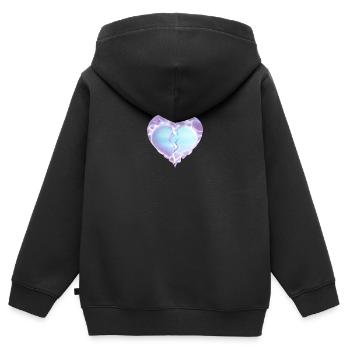 HERZ - Kinder Premium Organic Zip Hoodie - Schwarz - Hinten - AI Model Kid Male (0cm)