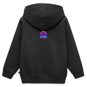 San Diego - Kids Premium Organic Zip-up Hoodie - black - Back - AI Model Kid Male (0cm)