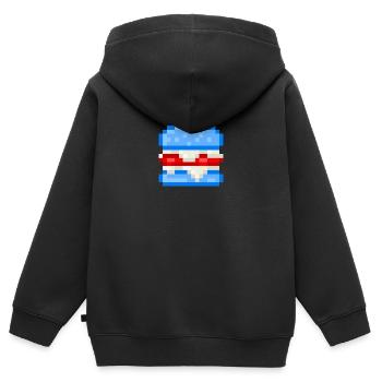 Pixelart Burger - Sweat Premium à capuche zippé enfant bio - noir - Dos - AI Model Kid Male (0cm)