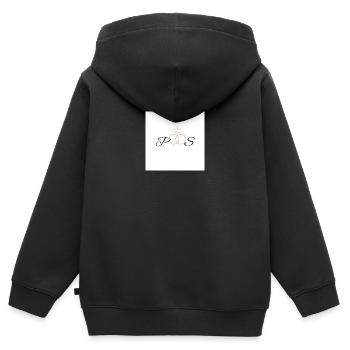 Personalisiert - Kinder Premium Organic Zip Hoodie - Schwarz - Hinten - AI Model Kid Male (0cm)
