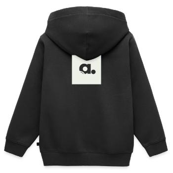 Personalisiert - Kinder Premium Organic Zip Hoodie - Schwarz - Hinten - AI Model Kid Male (0cm)