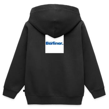Toujours un Berlinois. - Sweat Premium à capuche zippé enfant bio - noir - Dos - AI Model Kid Male (0cm)