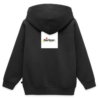 Berlin - Kinder Premium Organic Zip Hoodie - Schwarz - Hinten - AI Model Kid Male (0cm)