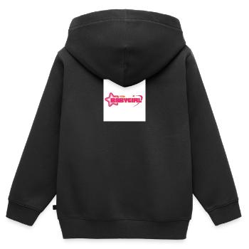 Baby Girl - Kinder Premium Organic Zip Hoodie - Schwarz - Hinten - AI Model Kid Male (0cm)